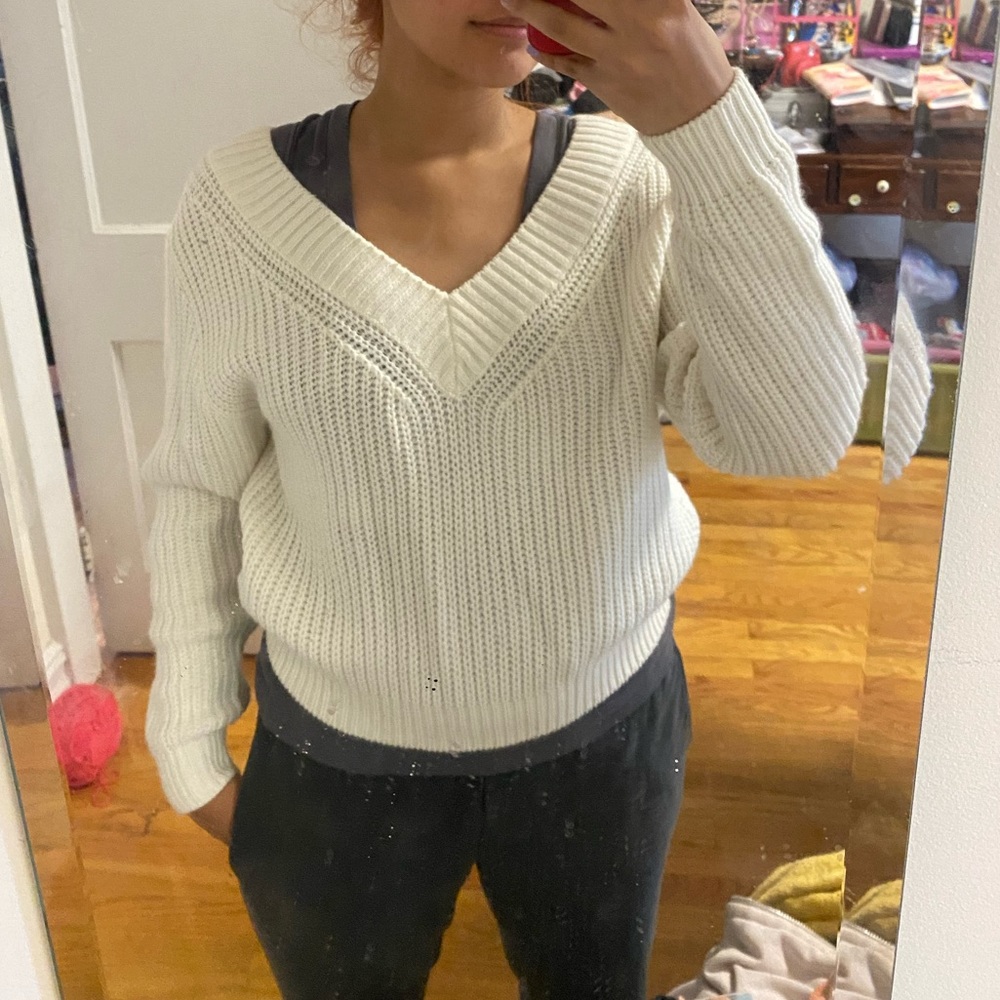 Cropped knit sweater